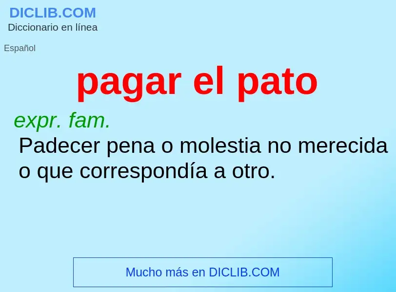 What is pagar el pato - meaning and definition