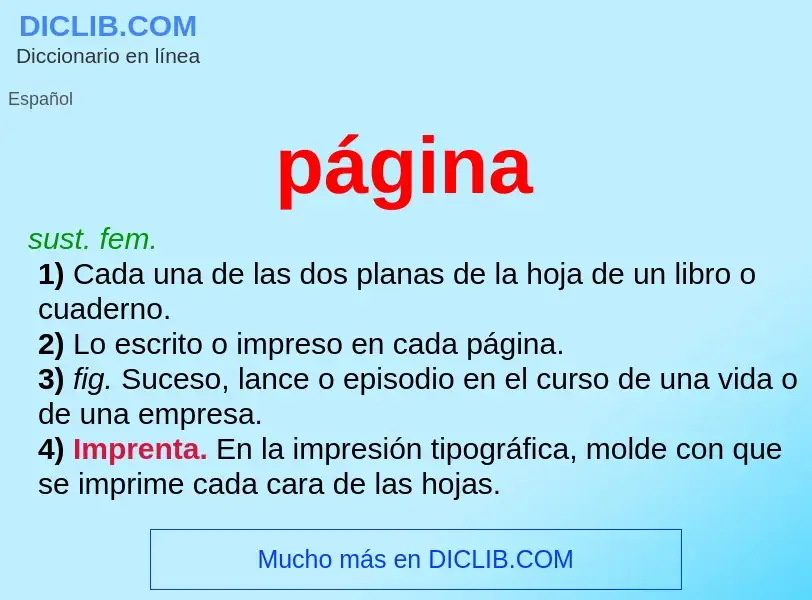 ¿Qué es página? - significado y definición