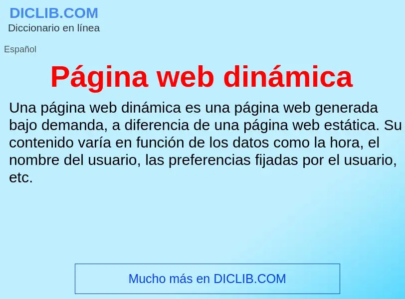 Wat is Página web dinámica - definition