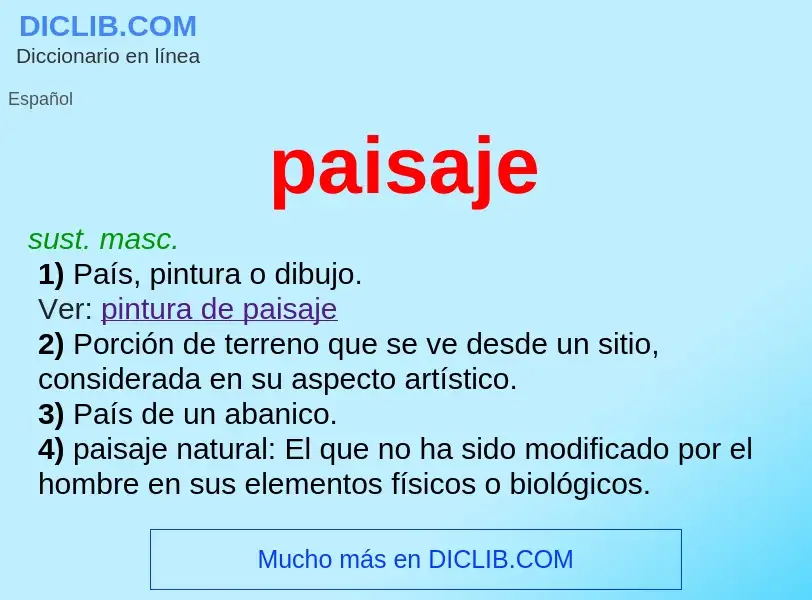 What is paisaje - definition