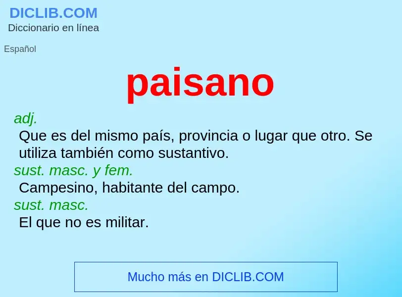 What is paisano - meaning and definition