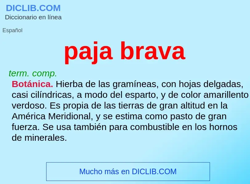 ¿Qué es paja brava? - significado y definición