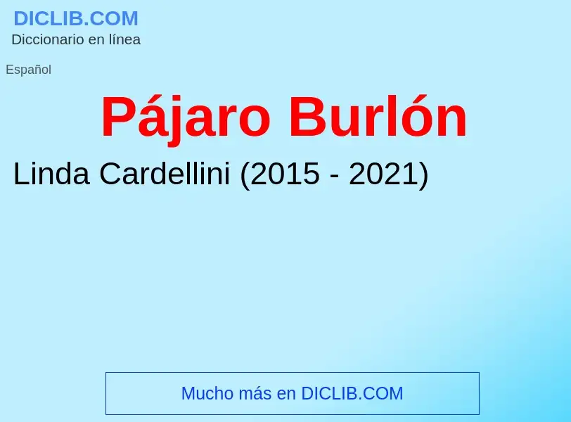 Che cos'è Pájaro Burlón - definizione