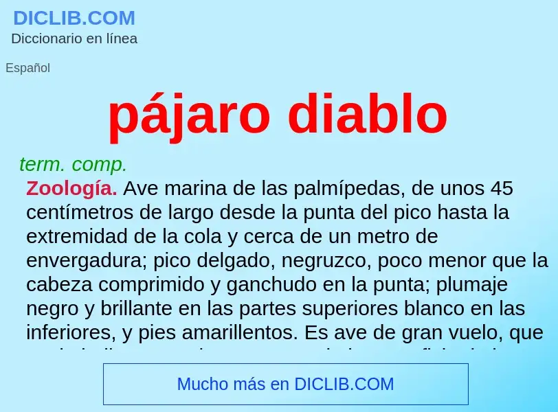 ¿Qué es pájaro diablo? - significado y definición