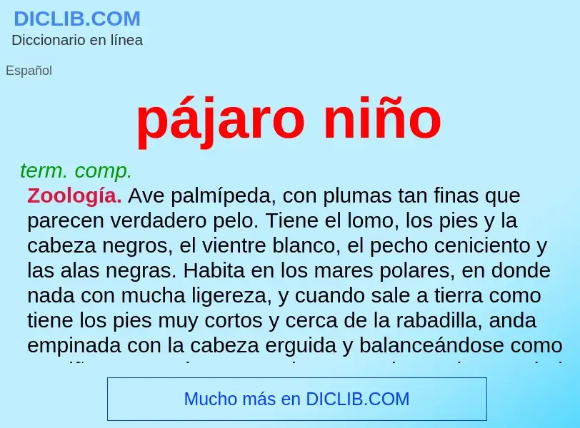 ¿Qué es pájaro niño? - significado y definición