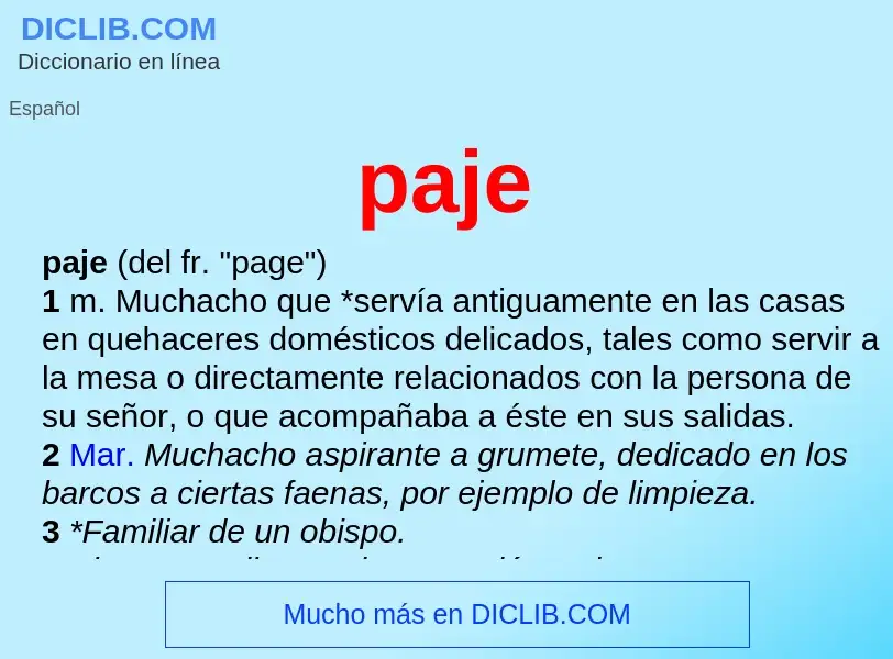 O que é paje - definição, significado, conceito