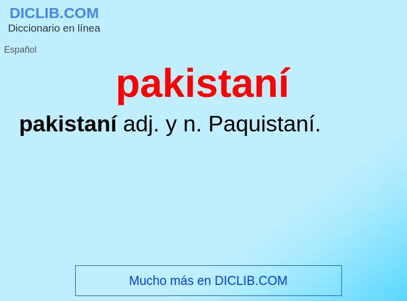 Wat is pakistaní - definition