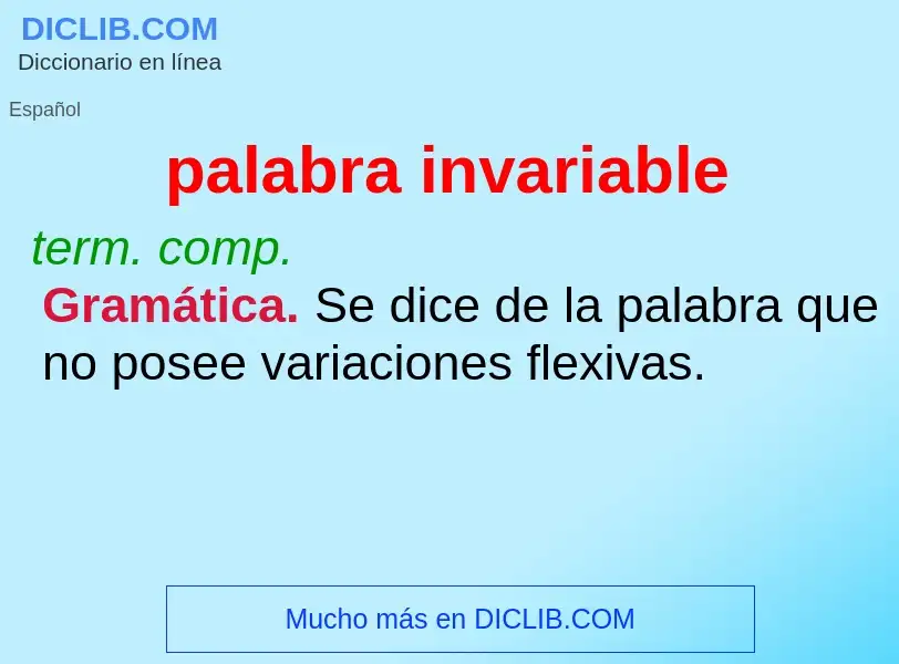 What is palabra invariable - definition