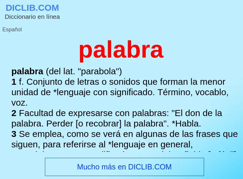 Was ist palabra - Definition