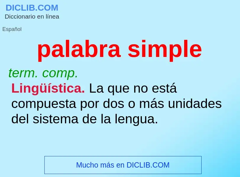 O que é palabra simple - definição, significado, conceito