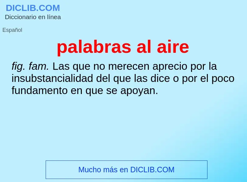 What is palabras al aire - definition