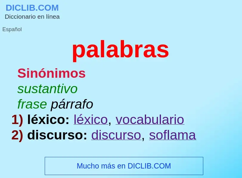 What is palabras - meaning and definition