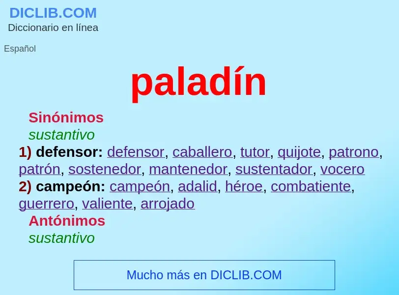 What is paladín - meaning and definition