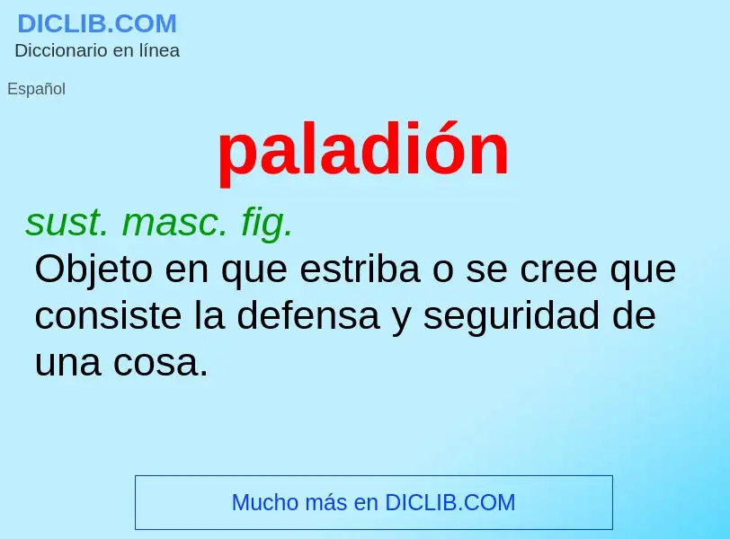 ¿Qué es paladión? - significado y definición