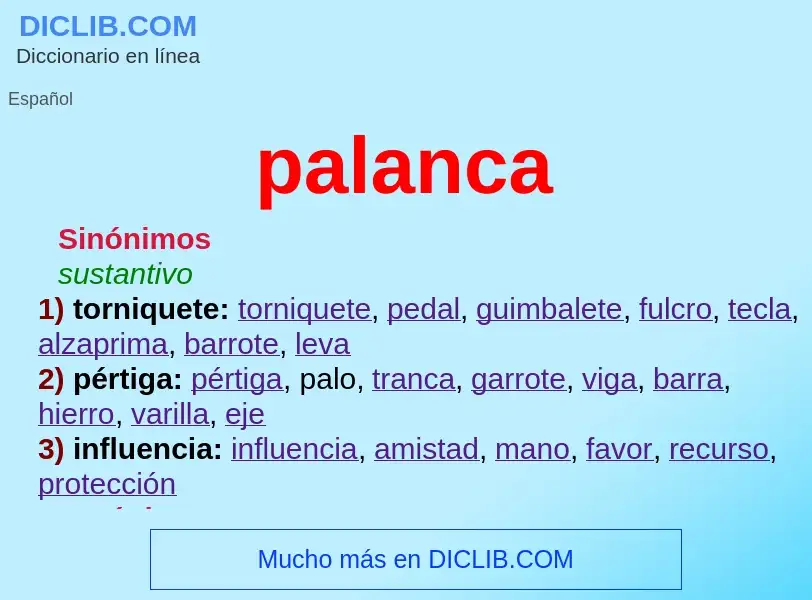 What is palanca - meaning and definition