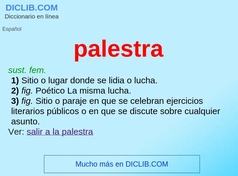 Wat is palestra - definition