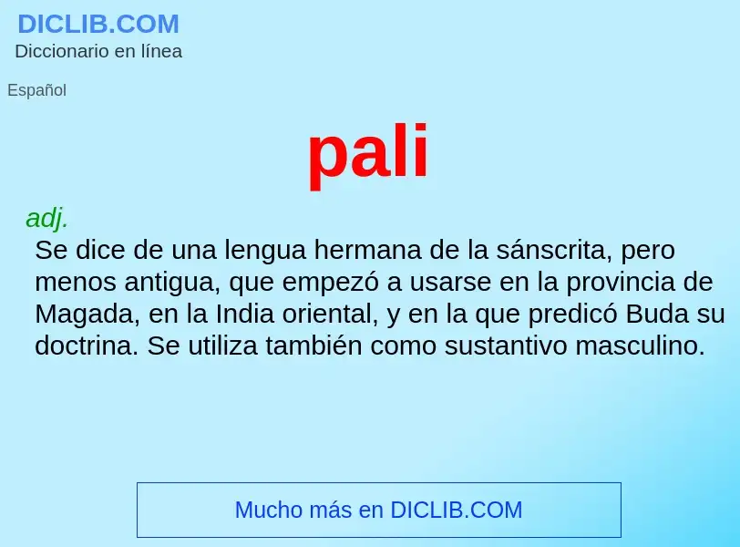 Wat is pali - definition