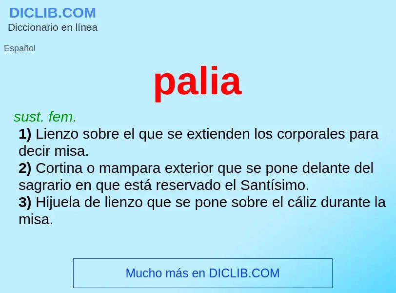 O que é palia - definição, significado, conceito