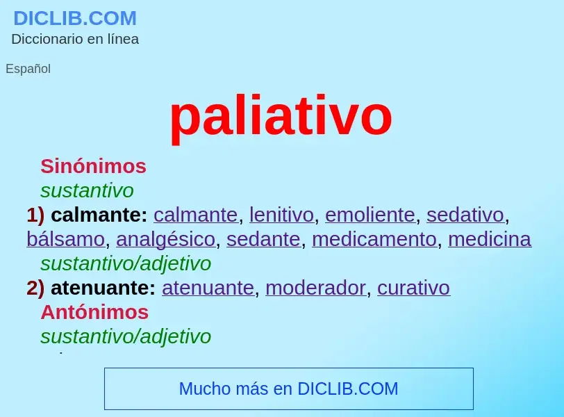 What is paliativo - definition