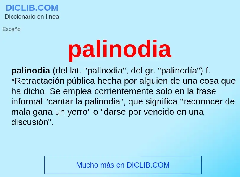 Wat is palinodia - definition