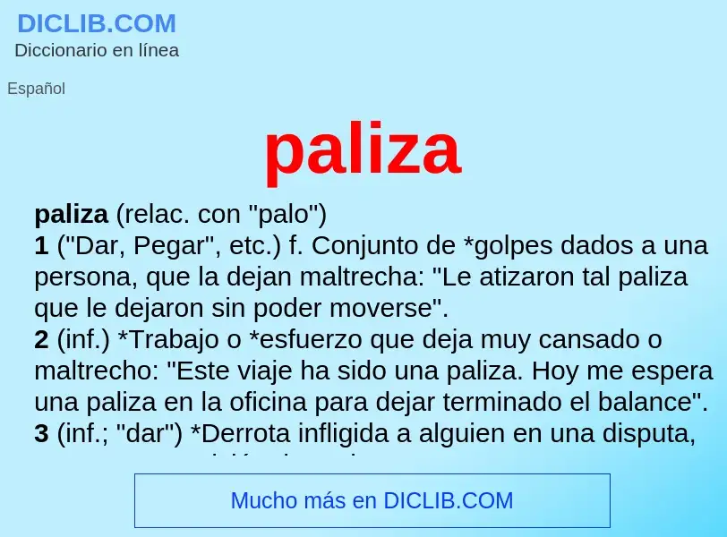 What is paliza - meaning and definition