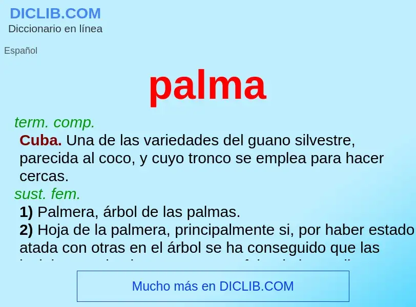 What is palma - meaning and definition