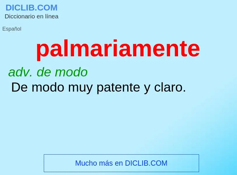 What is palmariamente - definition