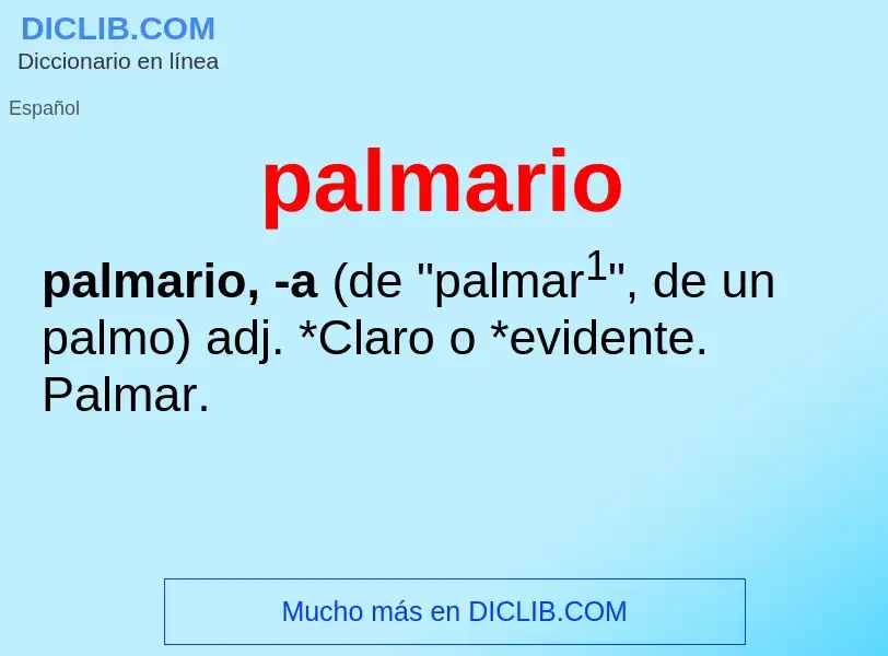 What is palmario - meaning and definition