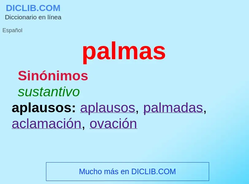 What is palmas - meaning and definition