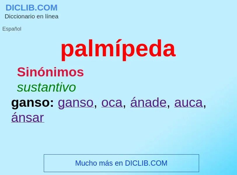 What is palmípeda - meaning and definition