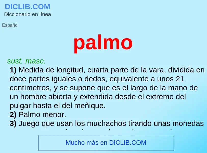 What is palmo - meaning and definition