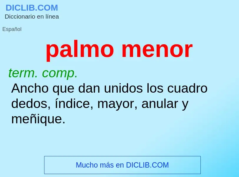 What is palmo menor - meaning and definition