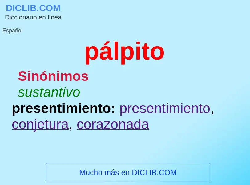 ¿Qué es pálpito? - significado y definición