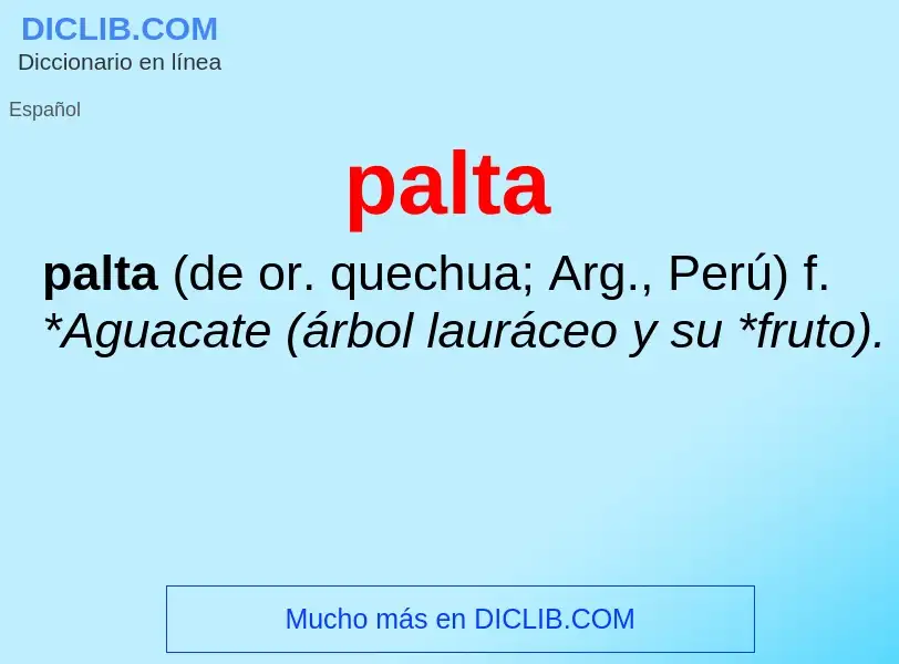 O que é palta - definição, significado, conceito