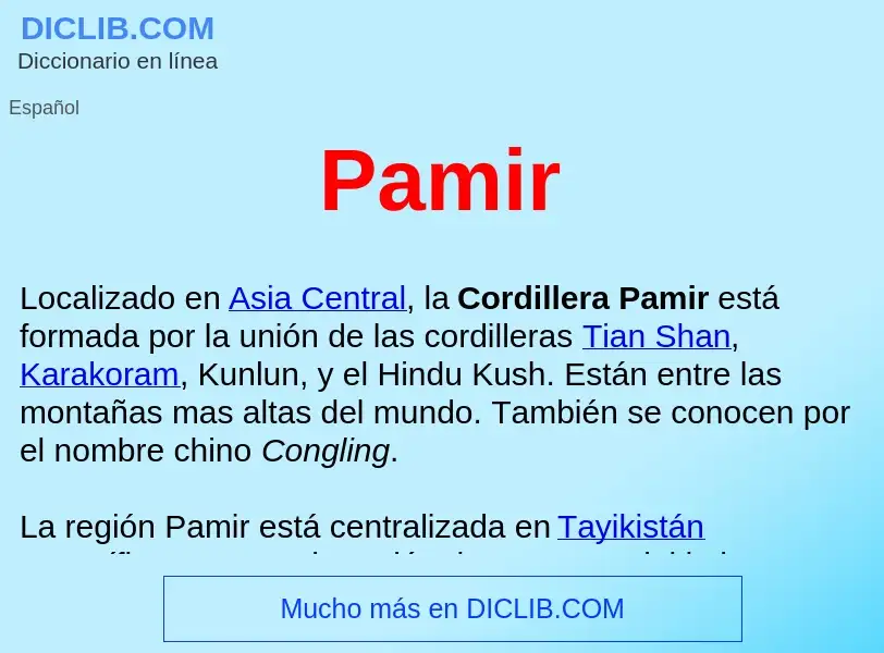 ¿Qué es Pamir ? - significado y definición