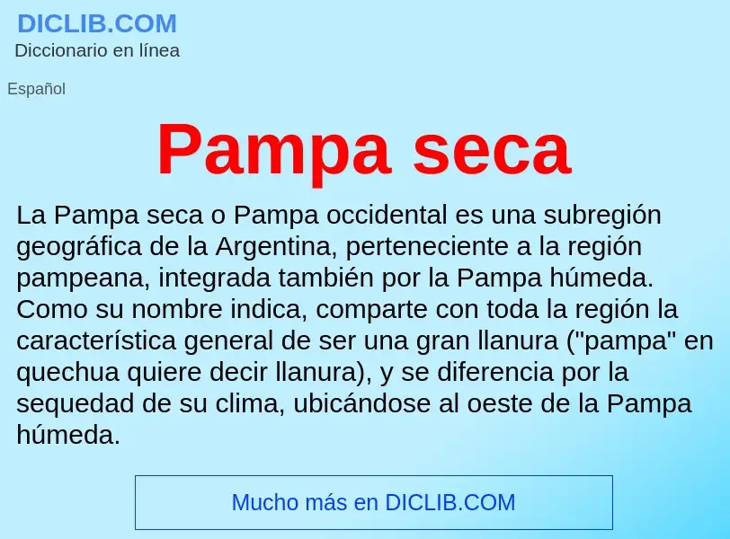 ¿Qué es Pampa seca? - significado y definición