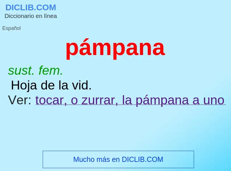 ¿Qué es pámpana? - significado y definición