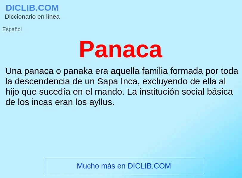 O que é Panaca - definição, significado, conceito