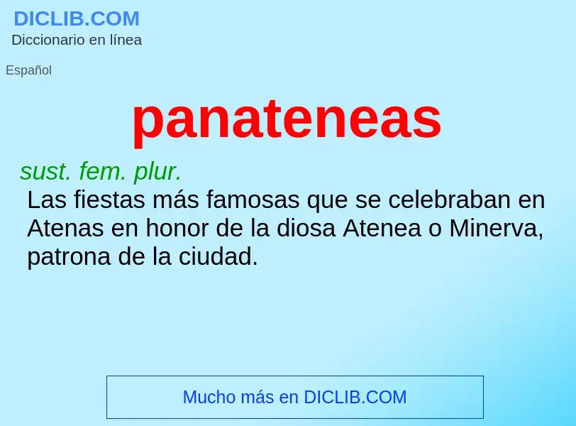 ¿Qué es panateneas? - significado y definición