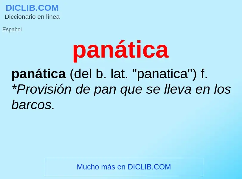 Что такое panática - определение