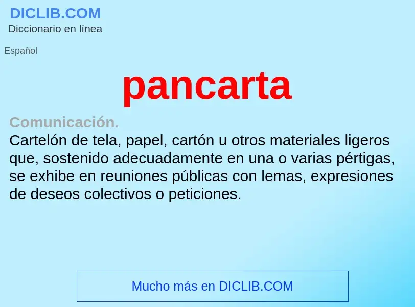 What is pancarta - definition