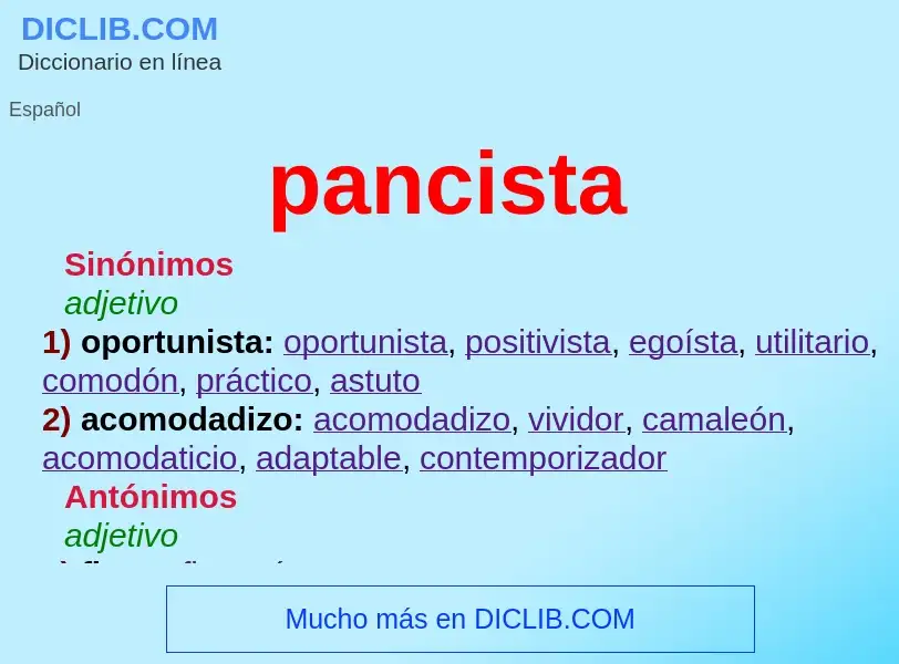 What is pancista - definition