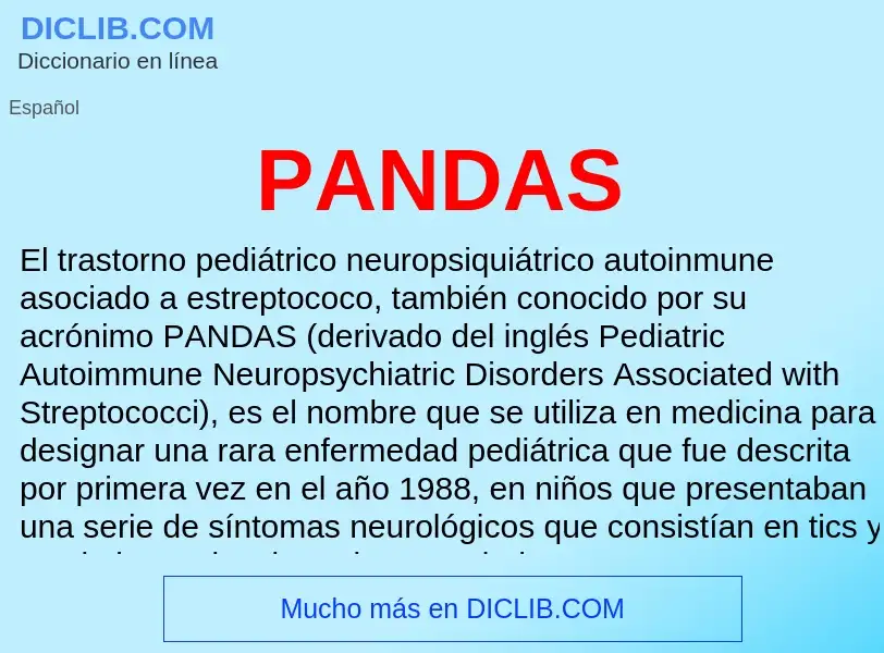 Qu'est-ce que PANDAS - définition