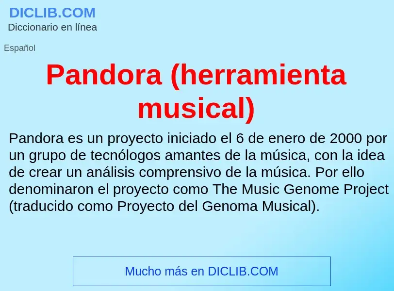 Что такое Pandora (herramienta musical) - определение