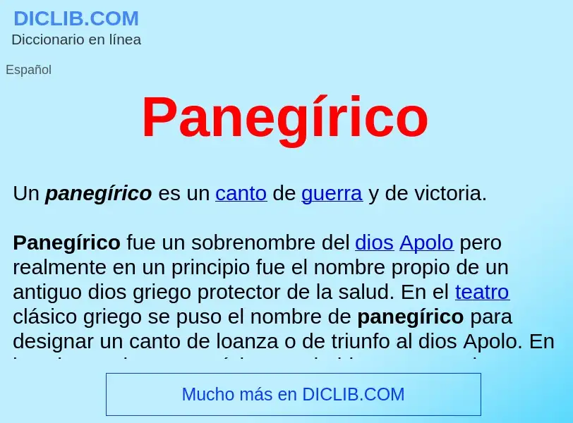 Was ist Panegírico  - Definition