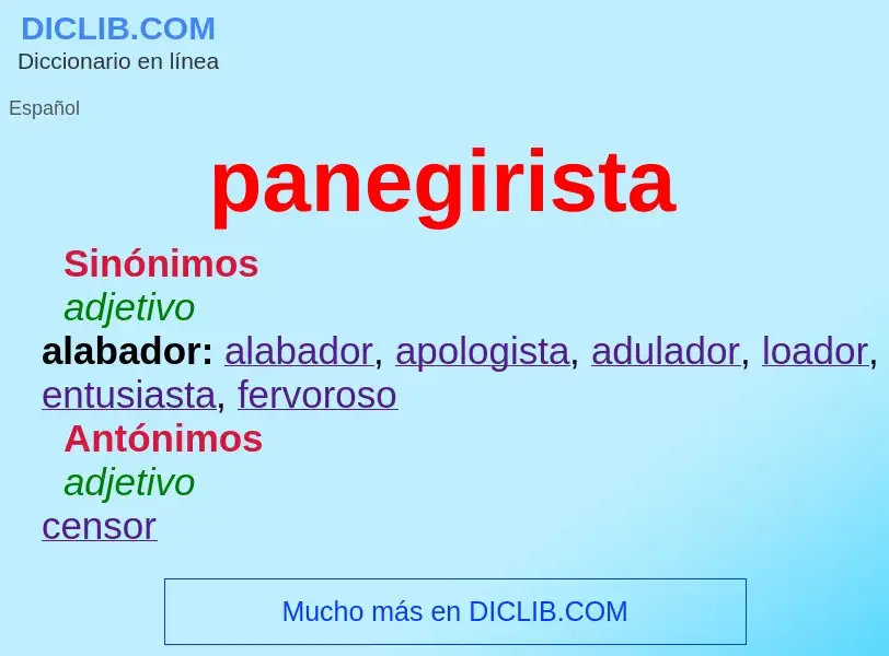 Wat is panegirista - definition