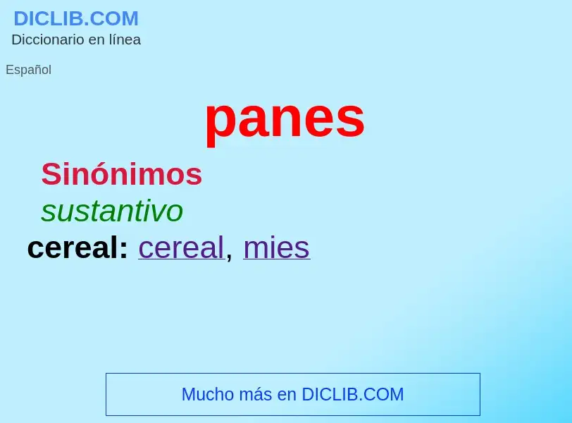 What is panes - definition