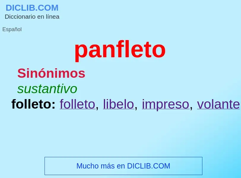 Was ist panfleto - Definition