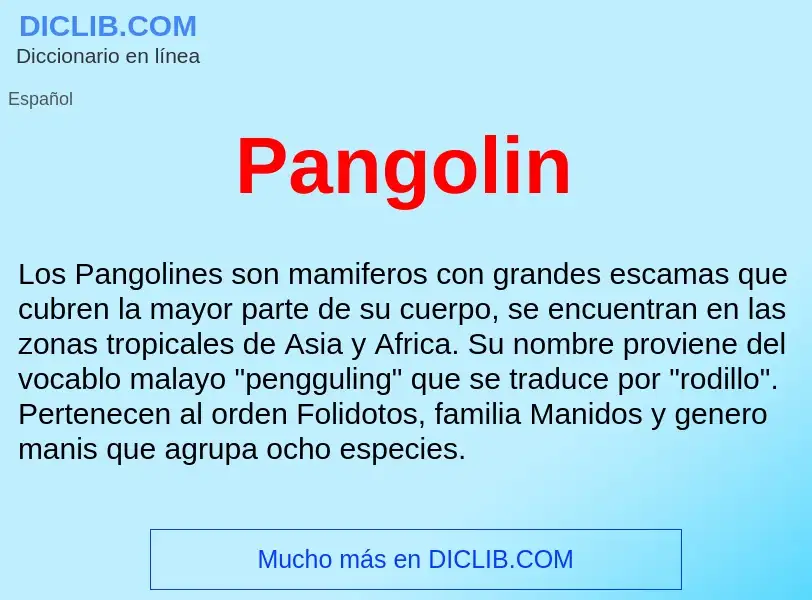 What is Pangolin  - meaning and definition