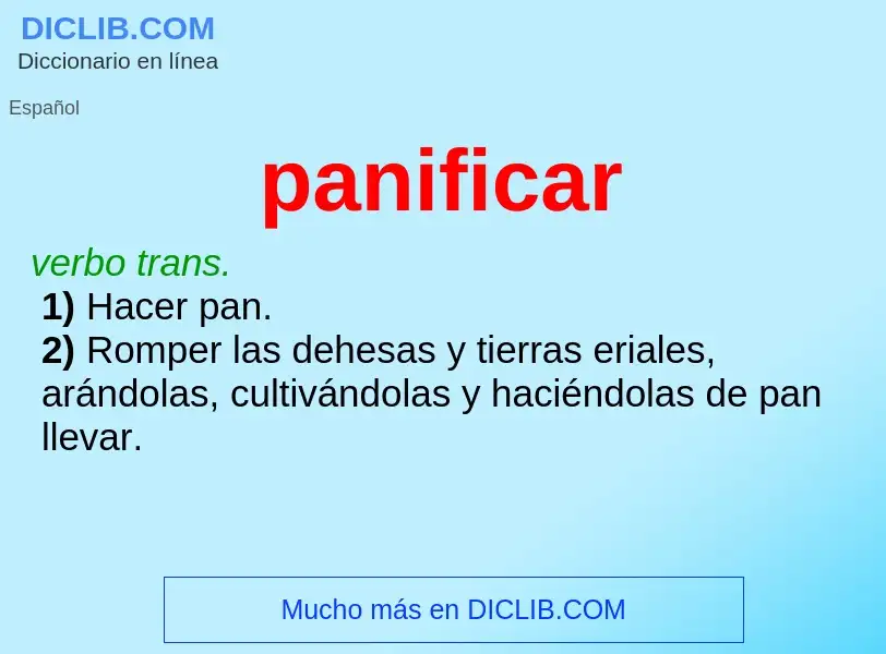 ¿Qué es panificar? - significado y definición